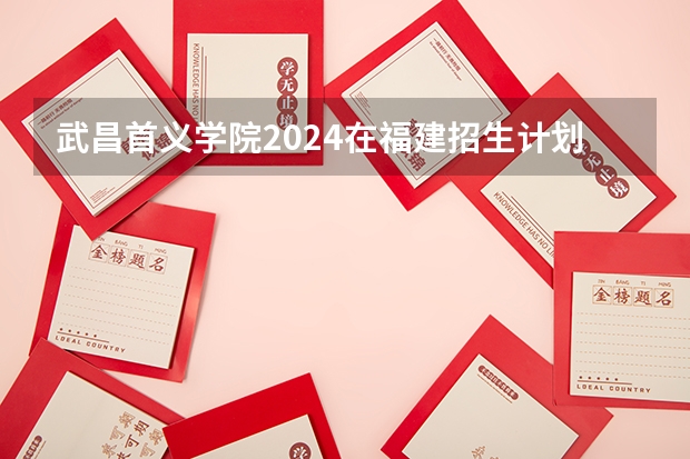 武昌首义学院2024在福建招生计划（招生人数）