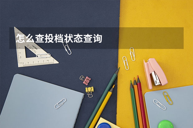 怎么查投档状态查询