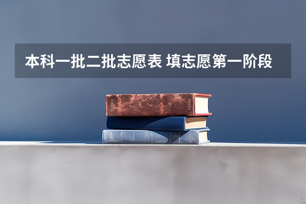 本科一批二批志愿表 填志愿第一阶段与第二阶段的区别